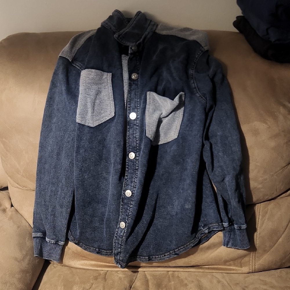 Women's Denim Jacket with Gray Accents